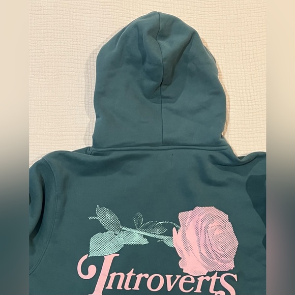 OTTO By Kris Introverts Social Club Hoodie Kangaroo Pocket Green Pink XXL - Picture 6 of 16